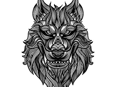 Wolf illustration logo tattoo