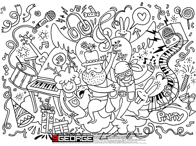Hand drawing Doodle Vector Illustration of Funny party people design doodle flat greeting cards illustration posters and more. vector