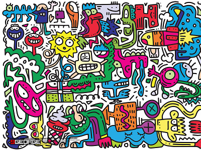 Hand Drawn of Doodle party background . Vector Illustration