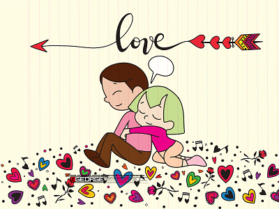 LOVE design doodle flat greeting cards hand drawn illustration posters and more. vector vector