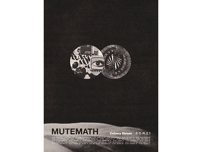 MUTEMATH / Play Dead US Tour Poster (and behind the scenes) art direction black and white darren king graphic design mcnair haus mmlp5 mood mutemath noir play dead poster texture