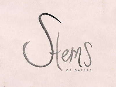 Stems of Dallas branding dbln co design hand lettering stems of dallas