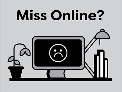 Missing Online? design flat illustration online school university vector writing