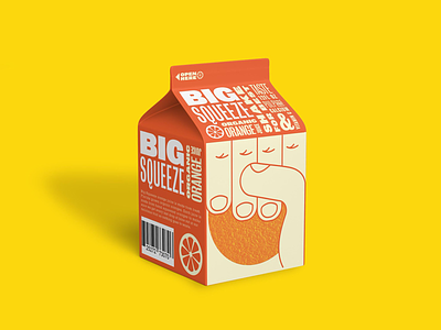 Big squeeze juice packaging fruit fruity hand illustration juice milkcarton orange packaging typography