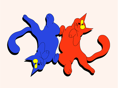 Twin cat anime cartoon cats color kitten kitty