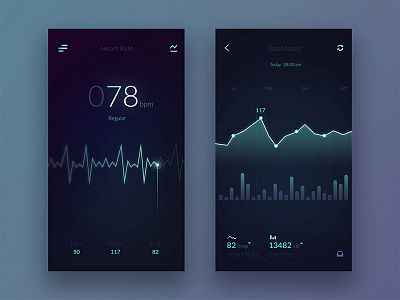 Heart Rate Concept app ui