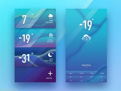 Cold Weather app blue cold ui weather
