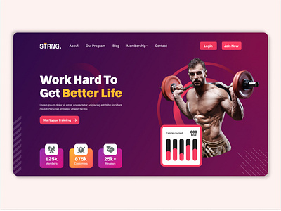 Fitness Landing Page - Hero Section