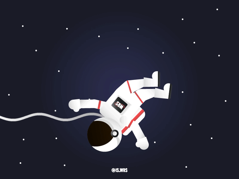 Astronaut animation astronaut gif illustration loop rocket space stars