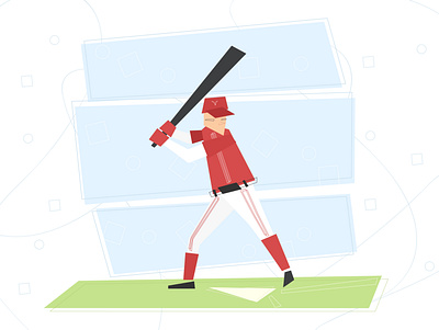 Baseball ai baseball design field game geometry illustration lines player vector