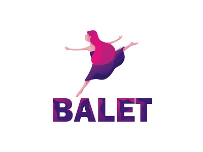 Balet Logo design flat icon illustration logo vector