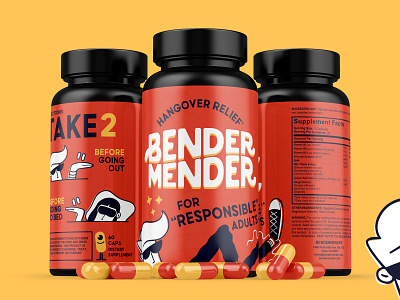 Bender Mender brand identity branding design illustration logo logo design logotype package design packaging packagingdesign