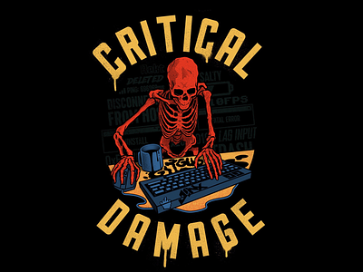 Critical Damage clothing brand drawing getrekt illustrations procreate skeletons teeart