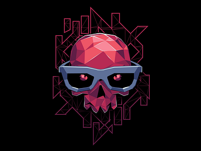 Poly Skully 3d 3dart clothing gfx illustrator jinxbrand lowpoly maya photoshop skulls teedesign videogames