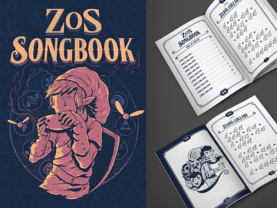 Zelda Song Book art book design fanart layout print typography videogames zelda