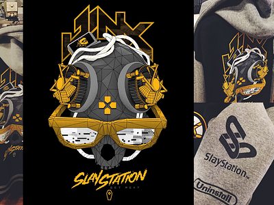 SlayStation - Pax East 2018 Exclusive Jacket. 3d exclusive illustrator maya pax paxeast polygon skulls vector videogames