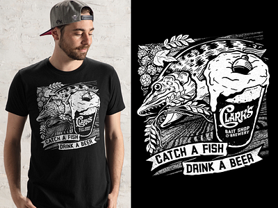 Brewery Tee Design beer brewery design drawing fishing illustration ipadart procreate tshirtdesign