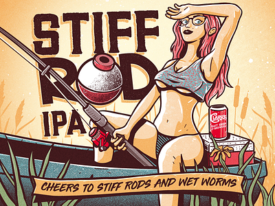 IPA Label Concept beer brewery design drawing fishing girl illustration label