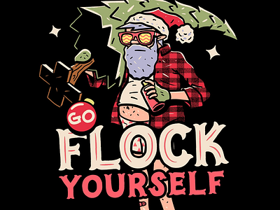 Go Flock Yourself christmas designer drawing illustration procreate santa teedesign
