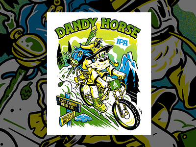 Dandy Horse IPA artdirection beer design drawing illustration ipa mountainboarding