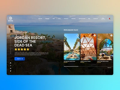 Jordan Luxury Resorts beach branding clem suizo creative designs graphic design illustration jordan landing page landing page design lifestyle logo ideas resort website resorts ui uiux ux vector web design website design wireframe