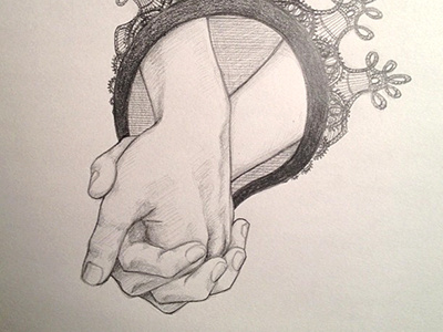 Hands hands illustration lace pencil