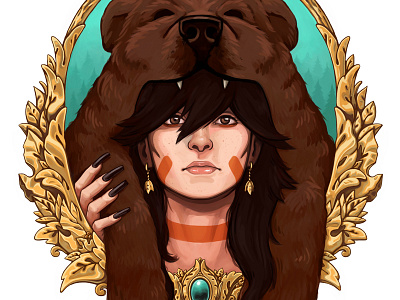Totems:Bear Poster bear frame hat illustration poster