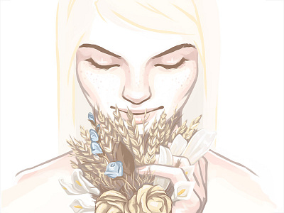 Flowers drawing flowers illustration pale woman