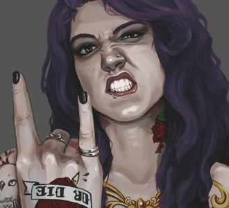 Self Portrait 2011 (late) - Punk (alt Purple) illustration painter portrait self portrait