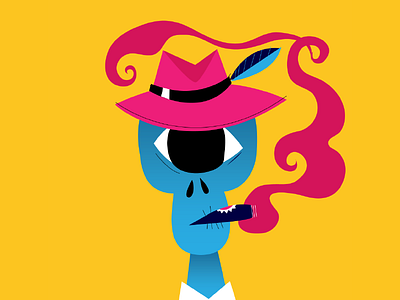 BP characters: One eyed Jack character cigar cmyk gangster illustration skull smoke vector