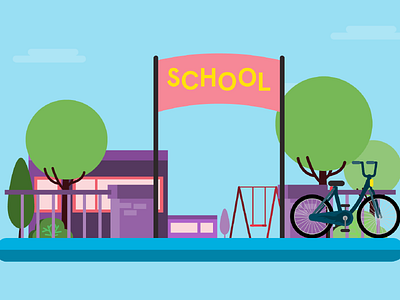 Backgrounds animation background bikes school vector