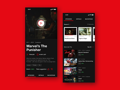 Netflix TV Show Adaptive Page Concept adaptive design movies netflix online video player streaming app streaming media tv shows ui pack uid uidesign ux ux ui ux design ux ui design uxd video video app video on demand