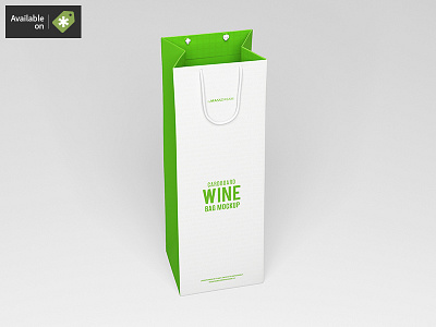 Cardboard Wine Bag Mock-Up bag bags buy mock up mockup pack package shop shopping wine