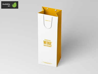 Cardboard Wine Bag Mock-Up bag bags buy mock up mockup pack package shop shopping wine
