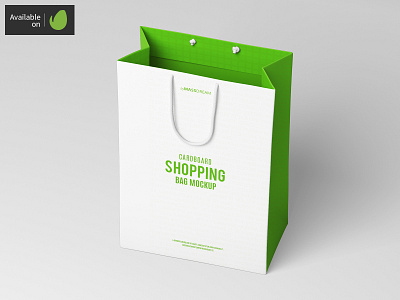 Small Cardboard Shopping Bag Mock-Up
