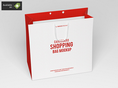 Medium Cardboard Shopping Bag Mock-Up