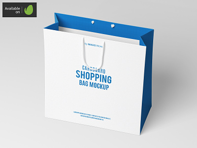 Medium Cardboard Shopping Bag Mock-Up bag bags buy medium mock up mockup pack package shop shopping