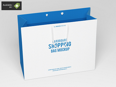 Large Cardboard Shopping Bag Mock-Up