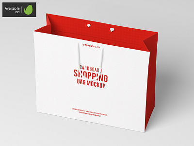 Large Cardboard Shopping Bag Mock-Up