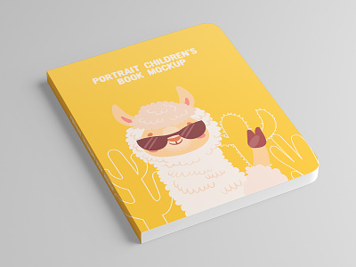 Portrait Children's Book Mock-Up book books cover design education hard cover hardcover kid knowledge library literature mock up mockup mockups objects open page pages paper