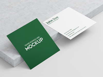 Square Business Card Mock-Up box business businesscard calling card clean corporate customizable design editable identity layered mock mock ups mockup showcase smart square stationary template