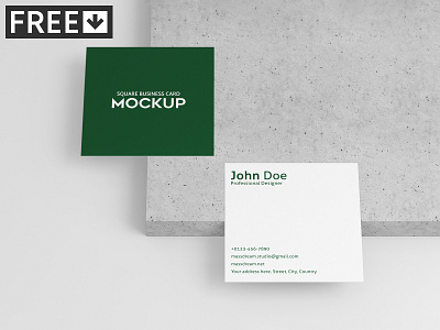 Square Business Card Mock-Up