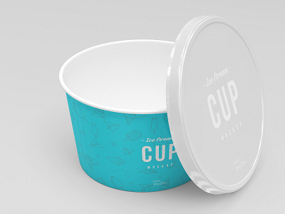 8oz Ice Cream Cup Mockup Set