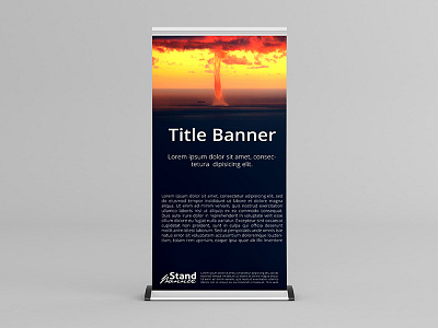 Retractable - Roll Up Banner Stand Mock-Up mock mockup pull pullup retractable roll roller stand uproll