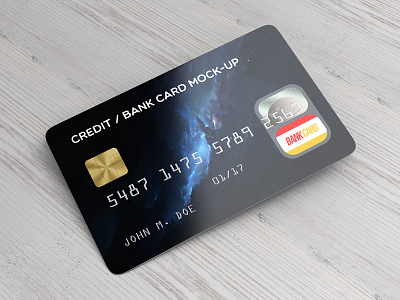 Credit / Bank Card Mock-Up atm banknotes buy card cash chip credit mock mockup money payment prepaid