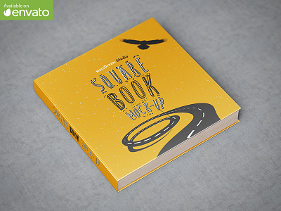 Square Book Mock-Up book cover education hardcover library literature mock mockup open page paper textbook