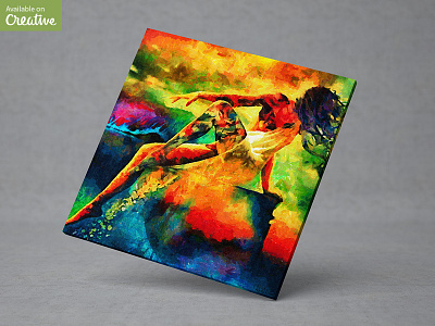 Square Canvas Mock-Up aquarelle canvas drawing image mock mockup pencile picture poster square tablo