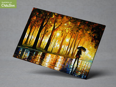 Landscape Canvas Mock-Up aquarelle canvas drawing image landscape mock mockup pencile picture poster tablo