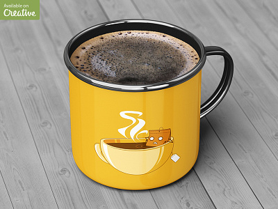 Enamel Mug Mock-Up cafe cappuccino coffee cup drink enamel espresso metal mock mockup mug tea