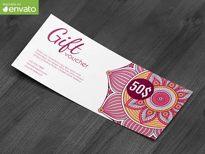 Gift / Discount Voucher Mock-Up card certificate coupon discount gift mock mockup sale shopping voucher